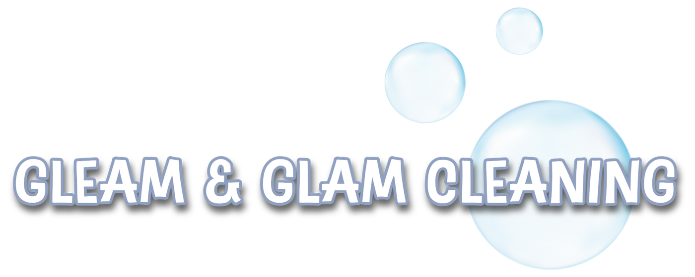 Gleam & Glam Cleaning logo with soap bubbles